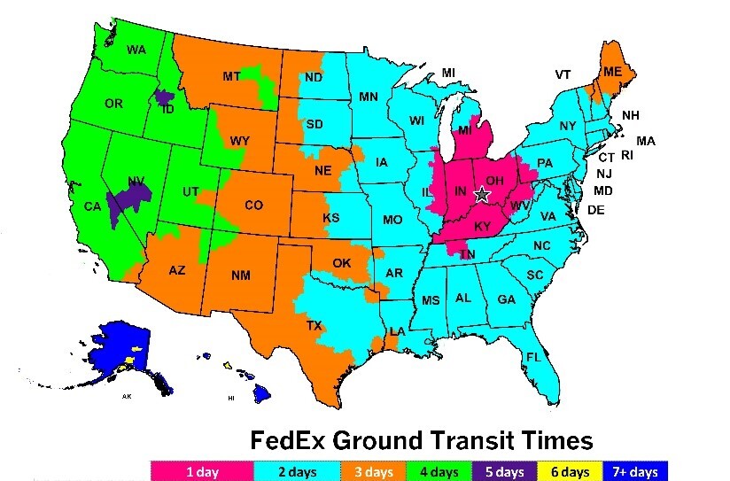 FEDEX Map of Shipping